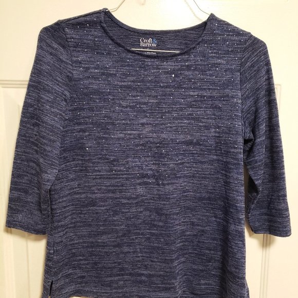 CROFT AND BARROW TOP LIGHT SWEATER SHIRT - 3/4 SLEEVE - WOMENS S - RN 157461 - Picture 1 of 5